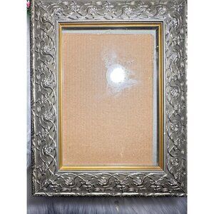 Silver Ornate Matte Tone Roses Floral Scroll Family Wedding Photo Picture Frame